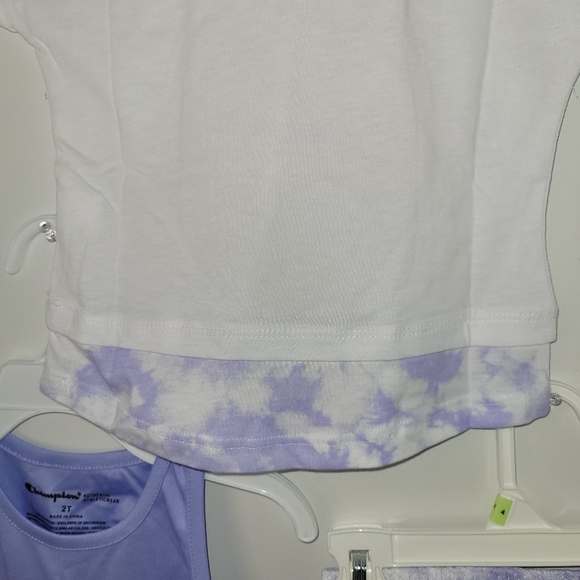 Champion 3pc Activewear Set Girls Toddler Size 2T (White- Purple-Pink) NWT - Picture 9 of 15
